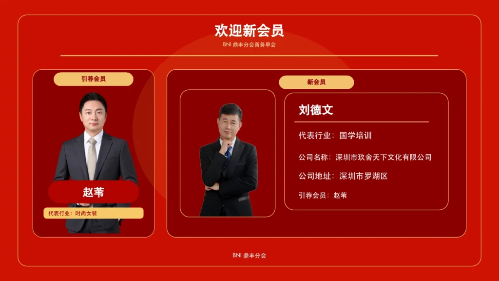 欢迎新会员刘德文｜国学培训 - 欢迎新会员