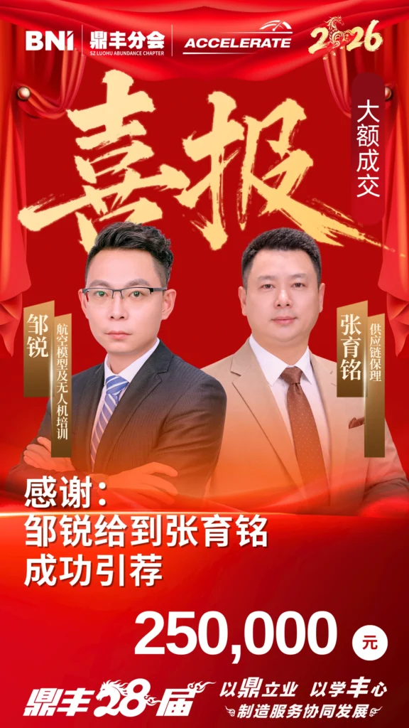 引荐喜报｜邹锐给到张育铭 250,000元 - 大额引荐喜报